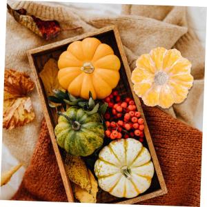Feestdecoratie 2 Stuks -Decoratie Halloween Tafelaccent Herfst Porseleinen Mini-se Kunstmatige Simulatie Ornament Gesneden - Decor Halloween Pompoenen