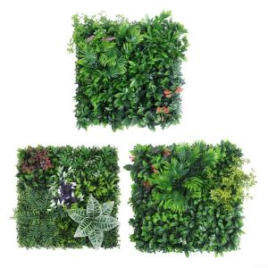 Künstliche Hecke Pflanze Wand Heimdekoration Simulierter Rasen Simulierte Pflanze Wandpflanze Blumen Wanddekoration 50 x 50 cm (3)