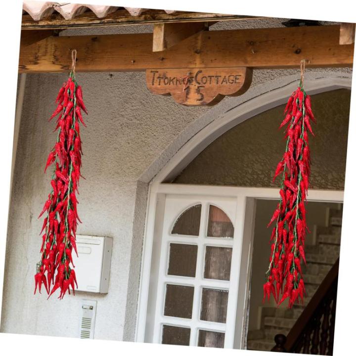 35 STK Chili-Pfeffer-Modelldekoration Künstlicher hängender Pfeffer künstlicher roter Pfeffer wandverkleidung Wand polsterung Pflanzen Wassertisch Spielzeug Fenster-Chili-Anhän