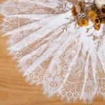 Weiße Spitzentischdecke, 5er-Pack, 152,4 x 305,5 cm, rustikale Tischauflage, durchsichtige Tischdecke für Vintage-Party, Erntedankfest, Blumenmuster, Herbst-Tischdekoration