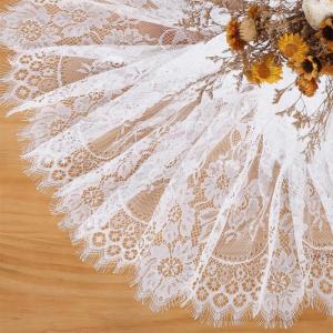 Weiße Spitzentischdecke, 5er-Pack, 152,4 x 305,5 cm, rustikale Tischauflage, durchsichtige Tischdecke für Vintage-Party, Erntedankfest, Blumenmuster, Herbst-Tischdekoration