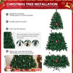 Kunstkerstboom 120/150/180/210 cm pvc-materiaal verdikte takken, opvouwbaar met robuuste sokkel, groen, 210 cm