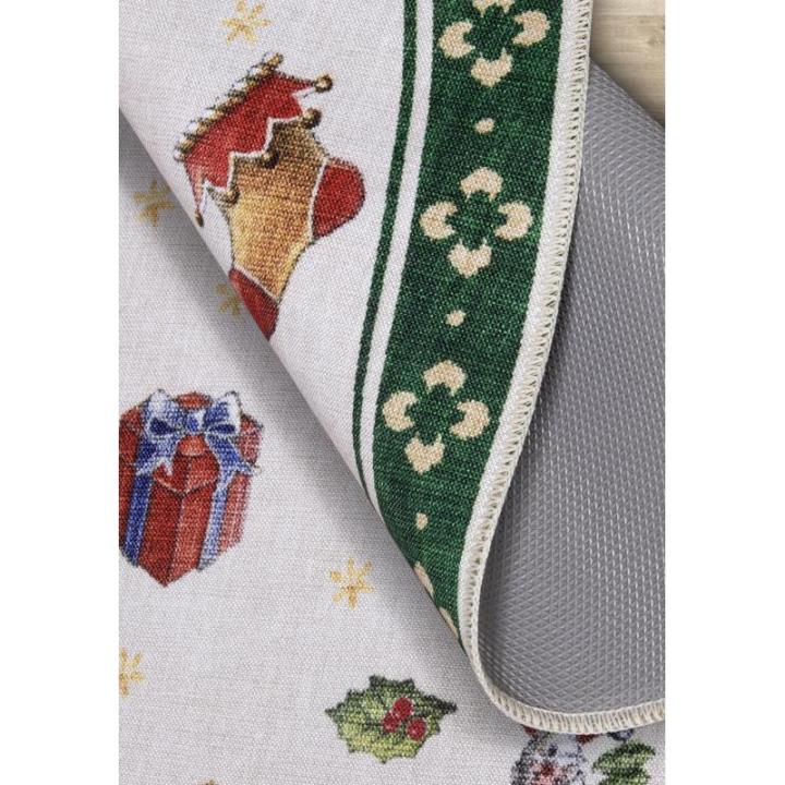Design tapijt Nostalgic rond - Toy's Delight - kerstboomdeken, kerstboom en kerstboom voor woonkamer, slaapkamer, eetkamer, hal - groen, meerkleurig, 150 cm