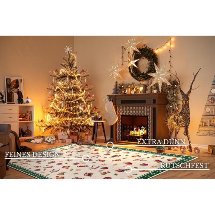 Design tapijt Nostalgic - Toy's Delight - kerstboomdeken, kerstboom voor woonkamer, slaapkamer, eetkamer, hal - groen meerkleurig, 160 x 230 cm