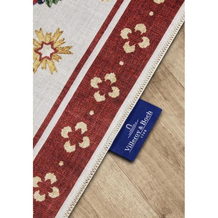Design tapijt Nostalgic - Toy's Delight - kerstboomdeken, kerstboom voor woonkamer, slaapkamer, eetkamer, hal - rood meerkleurig, 160 x 230 cm
