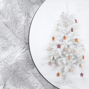 Kunstkerst 180 cm (diameter ca. 90 cm), 900 takken, vlamvertragend pvc-dennenboom, kerstboom met snel opbouwsysteem, inclusief kerstboomstandaard, eenvoudige montage, wit