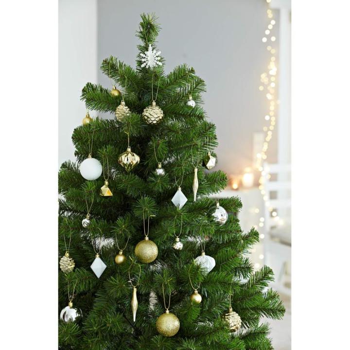 Set van 29 - kerstversiering goud zilver wit om op te hangen - kunststof kerstboomversiering