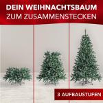 Premium beschneiter Weihnachtsbaum künstlich -Claus- 120cm – Hochwertiger künstlicher Tannenbaum mit Metall-Ständer – Waldkiefer mit Schnee-Effekt & echten Kiefernzapfen