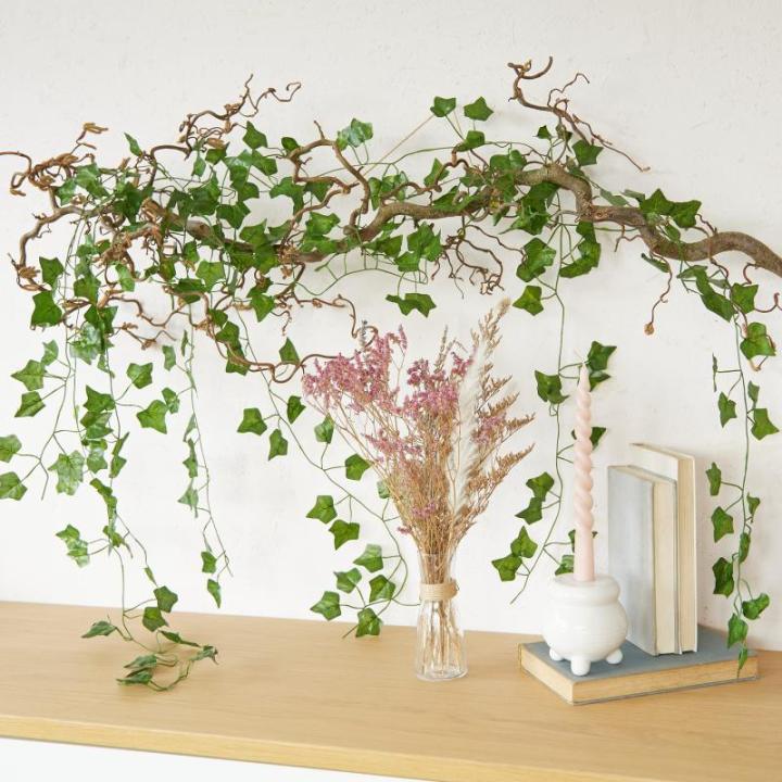 Ivy : 12x klimop slinger – nep plant kamerdecoratie – 200x13cm – 78-80 bladerige nep klimop als kamerdecoratie of balkondecoratie – voor inkijkbescherming – esthetische k