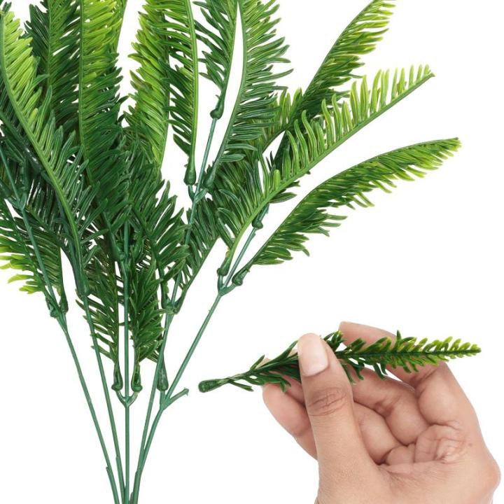 Plastic Artificiele Faux Hang Krul Varens Planten (6pak) – Buiten/Binnen Nep Groene Varens Voor Huis, Tuin, Muur Mand, Bosjes/Struiken, Huwelijks Guirlande en Kantoor Decor
