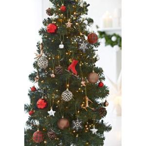 Set van 31 assortiment - kerstversiering om op te hangen - kunststof kerstboomversiering rood natuur zilver
