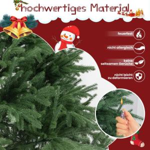 Künstlicher Weihnachtsbaum Christbaum, Tannenbaum mit Metallstand, automatisch, Premium PE, 210cm mit 960 Spitzen, Weihnachtsdeko Geschenk für Frau, Kinder, Familie