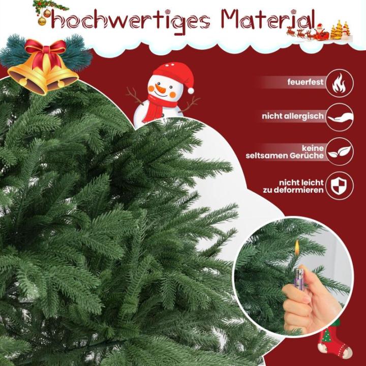Künstlicher Weihnachtsbaum Christbaum, Tannenbaum mit Metallstand, automatisch, Premium PE, 210cm mit 960 Spitzen, Weihnachtsdeko Geschenk für Frau, Kinder, Familie