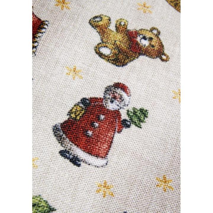 Design tapijt Nostalgic - Toy's Delight - kerstboomdeken, entreemat, kerstboommat voor woonkamer, slaapkamer, eetkamer, hal - rood meerkleurig, 50 x 80 cm