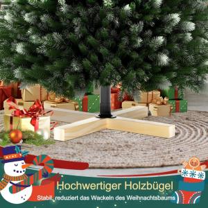 Künstlicher Weihnachtsbaum 150cm, Tannenbaum mit Holzständer, PVC+PE Christbaum Weihnachtsbaum inkl. 500 Spitzen, für Weihnachtsdeko Mehrweg
