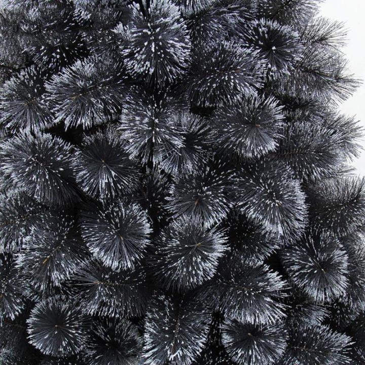 Weihnachtsbaum, 5 Fuß künstlicher, mit Schnee beflockter Weihnachtsbaum, schwarzer, schneebedeckter Weihnachtskieferbaum mit Reißverschluss (Schwarz 1,5 m/5 Fuß) (Schwarz 1,8 m