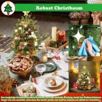 60cm Mini Künstlicher Weihnachtsbaum mit 30 LEDs Klein Tannenbaum mit Ständer PVC + PE Spitzen Christbaum für Weihnachten, Halloween, Hochzeit, Party (Kiefernzapfen + Beeren)