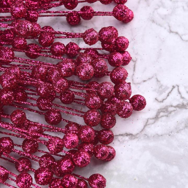 150 Stück Künstliche Weihnachtsbeeren-Picks, Glitzernde Beerenzweige für Winter, Weihnachten, Küche, Party, Tafelaufsatz, Blumendekoration (1)