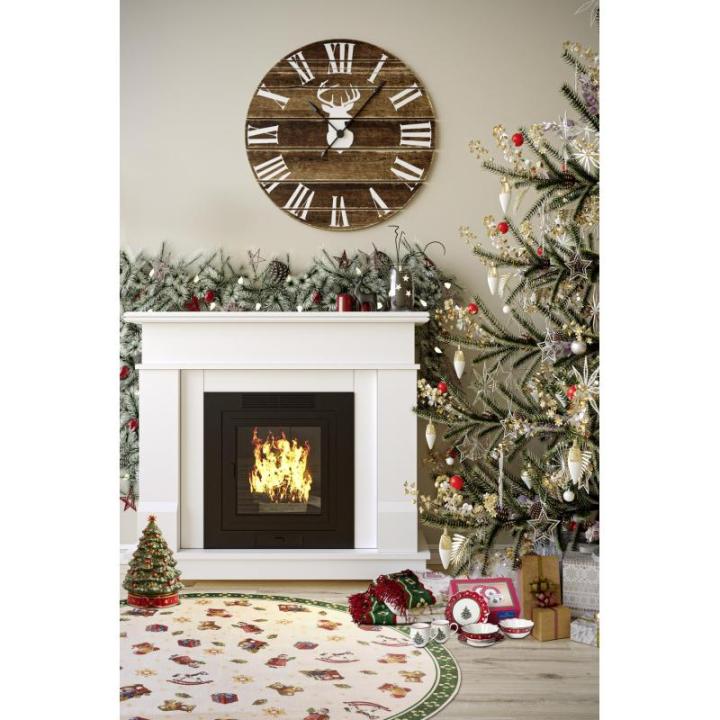 Design tapijt Nostalgic rond - Toy's Delight - kerstboomdeken, kerstboom en kerstboom voor woonkamer, slaapkamer, eetkamer, hal - groen, meerkleurig, 150 cm