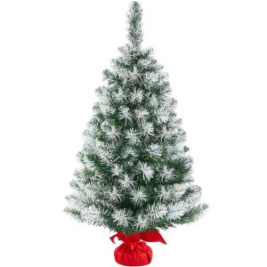 90 cm kerstboom met sneeuw, mini kunstkerstboom, tafel-kerstboom, kerstdecoratie, materiaal pvc, incl. cementbasis
