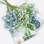 Kunstmatige gypsophila, 52 cm, 10 stuks kunstgypsophila, blauw en wit, voor thuis, kantoor, bruiloftsdecoratie, boeketten, bloemenarrangement