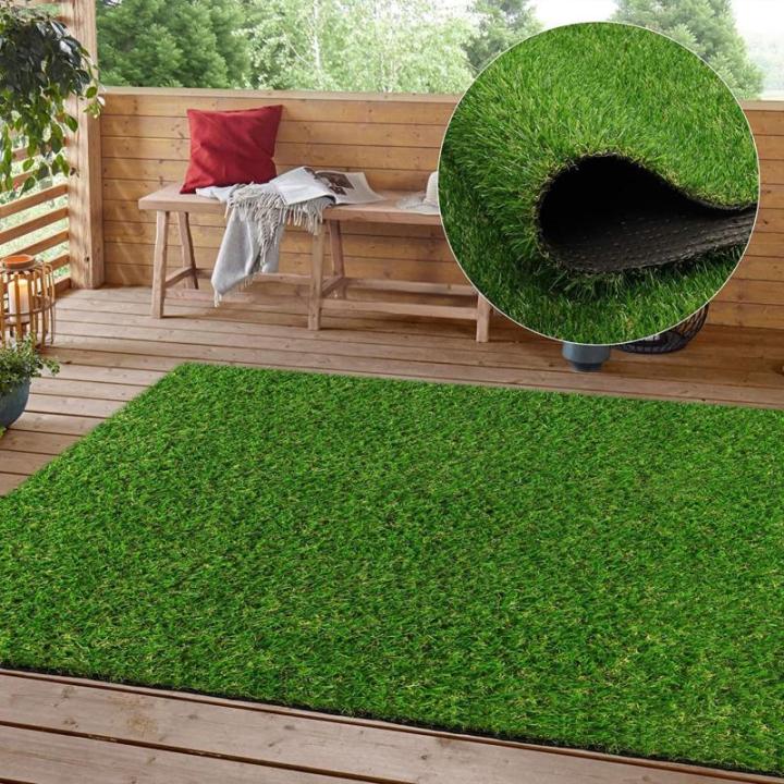 Premium Kunstrasen für Garten, Terrasse, Landschaft, realistischer Kunstrasenteppich mit 2,5 cm Florhöhe, langlebiger Kunstrasen für Balkon, Außenbereich, Rasenteppich