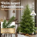 Kunstkerstboom, 210 cm, inclusief houten en metalen voet, natuurgetrouw met dichte takken, kunstkerstboom voor binnen en buiten, kunstkerstboom