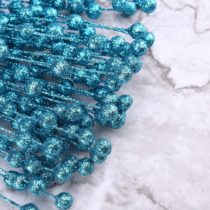150 Stück Künstliche Weihnachtsbeeren-Picks, Glitzernde Beerenzweige für Winter, Weihnachten, Küche, Party, Tafelaufsatz, Blumendekoration (5)