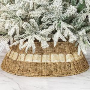 Kerstboom kraag boerderij kerstboom decoraties boom rok kerstboom basis ring (champagne)
