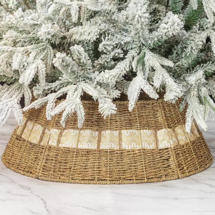 Kerstboom kraag boerderij kerstboom decoraties boom rok kerstboom basis ring (champagne)