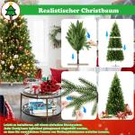 Kunstkerstboom van 180 cm met 595 groene pvc-punten en 355 groene PE-punten, met houten standaard, voor Kerstmis, Halloween, bruiloft, feest (zonder sneeuweffect)