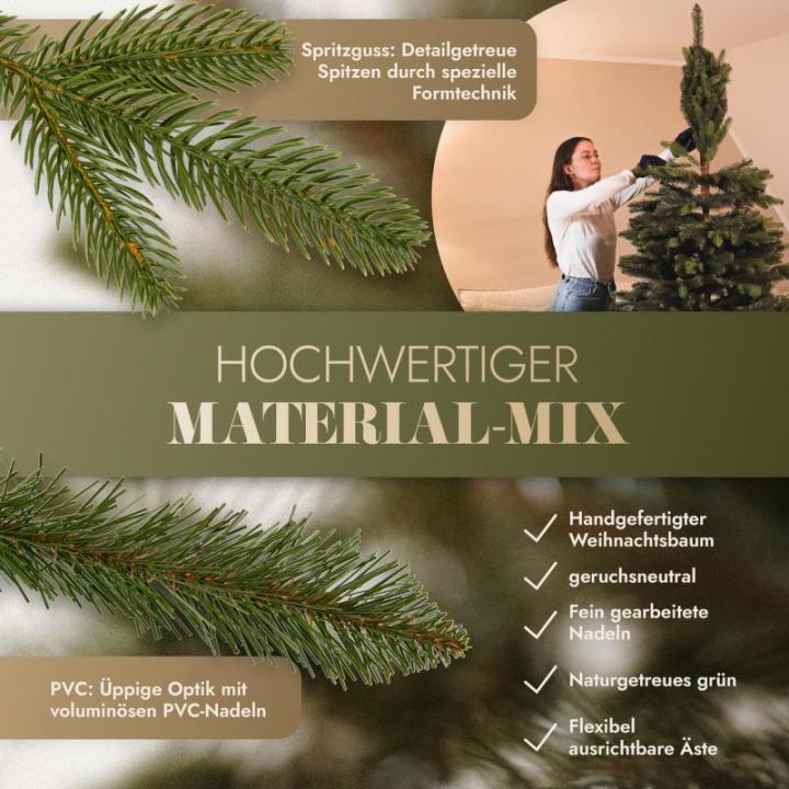 Natuurgetrouwe kunstkerstboom 220 cm - kerstboom kunstkerstboom - kunstkerstboom - opvouwbare kerstboom kunstkerstboom
