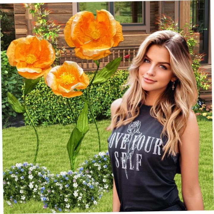 Künstliche Blüten, riesige Blumen 55-71 Zoll, große künstliche Blüten mit Stielen, orange Langen Stamm Seidene gefälschte Blumen