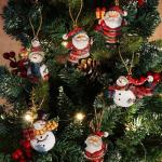 6x metalen voor de kerstboom - kerstboomversieringen van metaal - kerstversieringen met sneeuwpop en kerstman (6 stuks - Kerstman + sneeuwpop - klein)