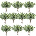 eucalyptus decoratie 60 stuks simulatie groene eucalyptus laat takken zilveren dollars eucalyptus plant bulk voor bruiloft, tuin, huis, kantoor decoratie
