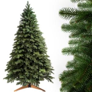 Kunstkerstboom, 180 cm, natuurgetrouwe 100% spuitgietkerstboom met houten standaard, Made in EU, kunstkerstboom