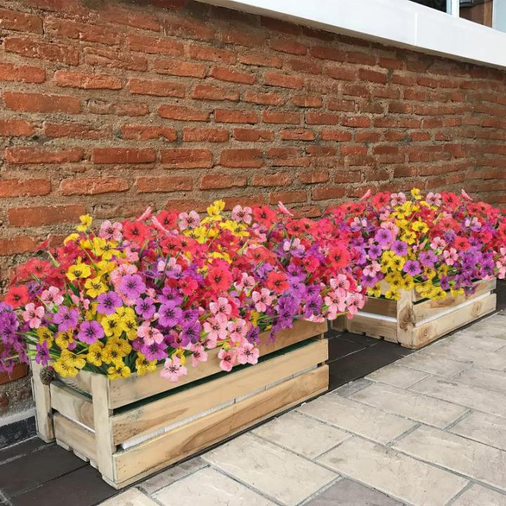 10 Stuks voor Buiten, 5 Kleuren, UV-Bestendige , Weerbestendig, Bloemenarrangement voor Tuin, Balkon, Raam, Huis, Feestdecoratie