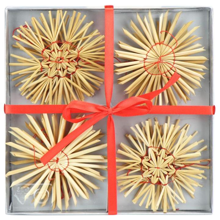 68-delige strosterrenset - kerstboomornament - strokerstboombedel - natuurlijke kerstboomhanger - kerstdecoratie