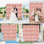 Künstliche Blumen-wandpaneele, Für Hochzeiten, Partys, Arrangements, Draußen, Drinnen, Gartenzaun, Hintergrund, Wanddekoration (rosa, 23,62 X 15,75 Zoll)(Color:25pcs)