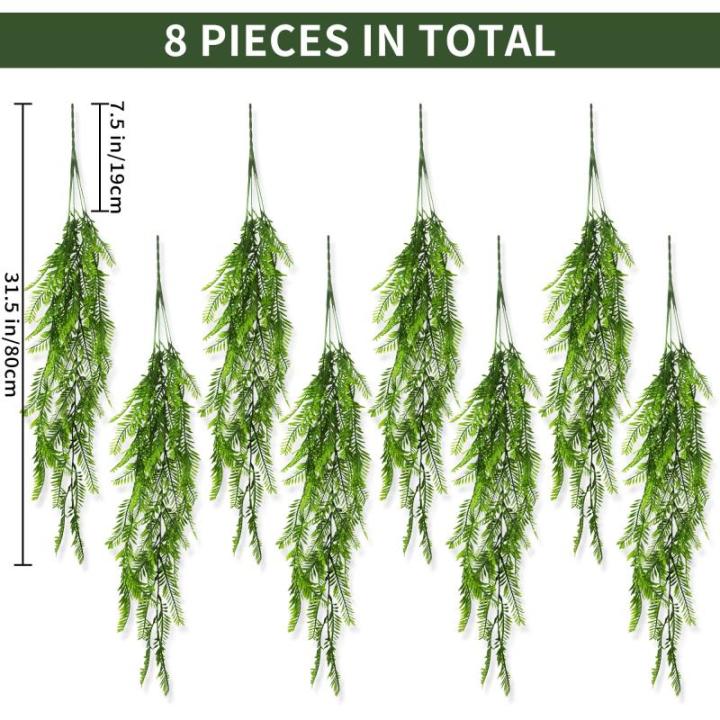 8 stuks , hangende , kunstvarens, kunstplant, hangende groene planten, weerbestendig, balkonplanten voor binnen en buiten, bruiloft, tuin, outdoor decoratie