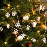 slinger met sneeuwvlokken - decoratieve slinger voor Kerstmis - sneeuwvlokslinger - kerstslinger voor kerstboomversieringen - 160 cm (Set4-1 stuk zilverkleurig)