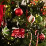 100st 3-15cm rood groen wit, set hangende kerstboomversieringen mat glanzend pailletten, handgeschilderde bal met ster voor plastic kerstboom