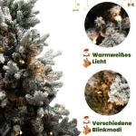 Künstlicher Weihnachtsbaum 210cm Tannenbaum mit LEDs Christbaum aus 100% neuem PVC mit Schnee Weihnachtsbäume mit 700 Spitzen und Metallständer Weihnachtsdeko Geschenk für Fami