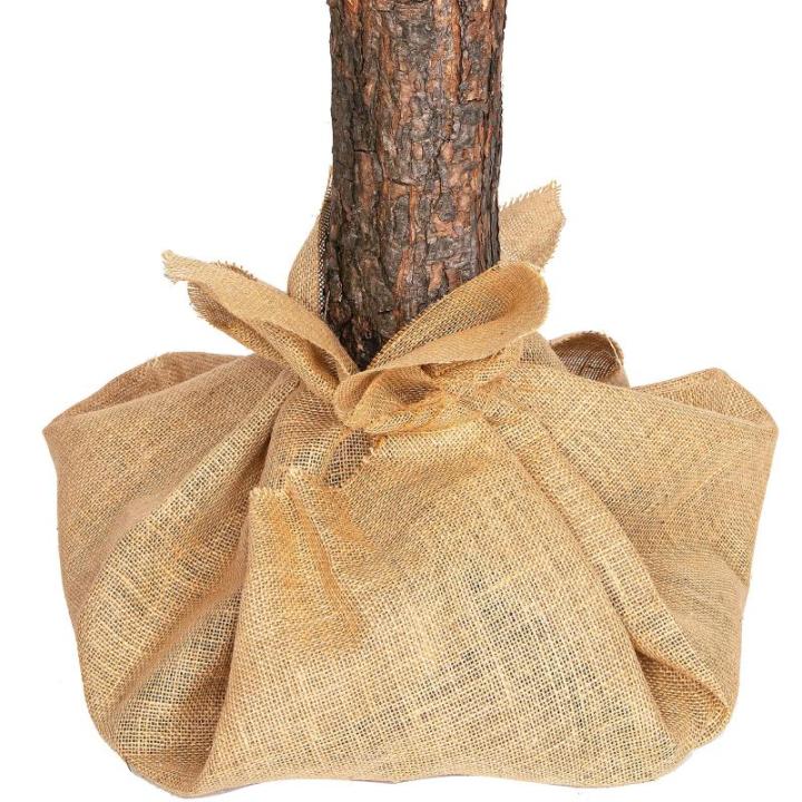 Kerstboom met natuurstam, 220 cm, natuurgetrouwe dichte takken, boomstandaard en jute stof, kunstdennenboom, gemaakt in de EU