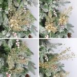 28 stuks kerst glitter bloemen bessen stelen kunstmatige kersttakken kerstboomversiering kunsttakken kerstboom plukken voor doe-het-zelf vakantie handwerk krans thuis decoratie (go