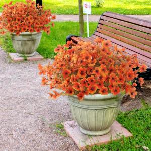 Kunstbloemen, herfst, 8 bundels kunstbloemen, herfstdecoratie, kunstbloemen, herfst, balkonplanten, zijden bloemen, herfsttakken, herfstdecoratie voor binnen en buiten, tuin, tafel