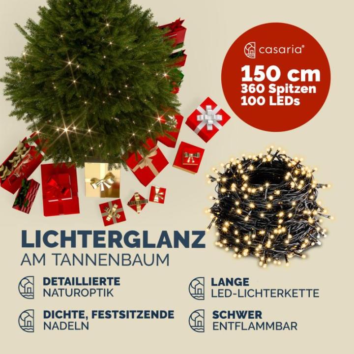 Kerstboom 150 cm LED Kerstverlichting Standaard Kunstkerstboom PE Groen
