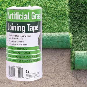 Kunstgrasplakband, randband, zelfklevend, kunstgras aan elkaar plakken, buiten, gazonband, kunstgras, groen, 500 x 15 x 0,25 cm
