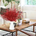 28 stuks kerst glitter bloemen bessen stelen kunstmatige kersttakken kerstboomversiering kunsttakken kerstboom plukken voor doe-het-zelf vakantie handwerk krans thuis decoratie (ro