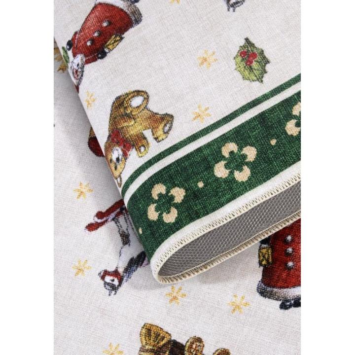 Design tapijt Nostalgic - Toy's Delight - kerstboomdeken, kerstboom voor woonkamer, slaapkamer, eetkamer, hal - groen meerkleurig, 160 x 230 cm